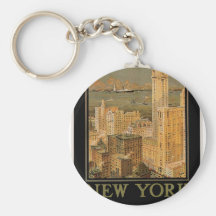 Vintage New York from Glasgow by the Anchor Line Keychain