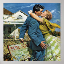 Vintage Newlyweds Buy First House; We're Moving! Posters