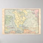 Vintage North America Map Poster posters