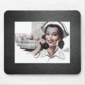 Vintage Nurse Black and White mousepads