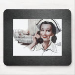 Vintage Nurse Black and White mousepads