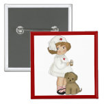 Vintage Nurse With Puppy T-shirts and Gifts Pinback Buttons