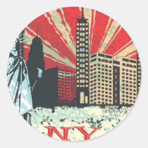Vintage NY in Red Stickers