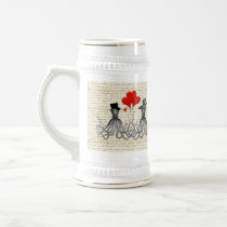 Vintage octopi and hearts coffee mugs