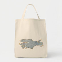 Vintage Octopus Elephant Tote Bag
