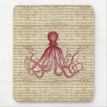 Vintage octopus mouse mat
