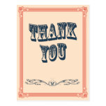 vintage oldwest country Wedding Thank you Card Post Card