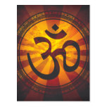 Vintage Om Symbol Print Postcard
