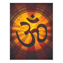 Vintage Om Symbol Print Postcard