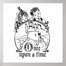 Vintage Once Upon a Time Apparel, Decor, and Gifts Poster