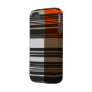 Vintage Orange Black White Stripes Art Pattern