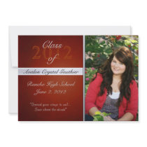 Vintage Orange Class Of  Graduation Invitations