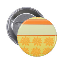 Vintage Orange floral gift Pinback Button