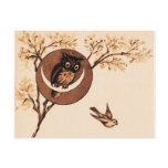 Vintage Owl in Moon postcards