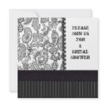 Vintage Paisley Hatbox Black and White invitations
