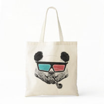 Vintage panda 3-D glasses Sac En Toile