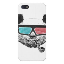 Vintage panda 3-D glasses Covers For iPhone 5