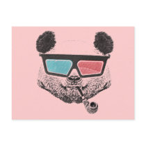 Vintage panda 3-D glasses Cartes Postales