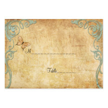 Vintage Paper Butterfly Table Place Card Business Card Template