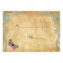 Vintage Paper Butterfly Table Place Card Business Card Templates