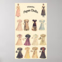 Vintage Paper Dolls, 1 of 2, Cream Background posters
