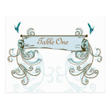 Vintage parchment Table number Postcard