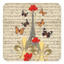 Vintage Paris & butterflies Stickers