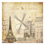 Vintage Paris, destination wedding  invitations