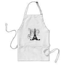 Vintage Paris & Eiffel Tower Label Aprons