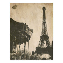 Vintage Paris Postcard, Eiffel Tower