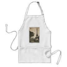 Vintage Paris Postcard, Eiffel Tower Apron