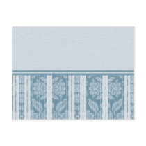 VIntage Pastel Blue Floral Stripe Cards, Postage