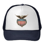 Vintage Patriotic American Flag and Bald Eagle Mesh Hat