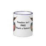 Vintage Patriotic American Flag and Bald Eagle Coffee Mugs