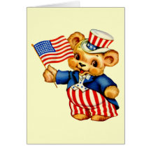 Vintage Patriotic Bear Card