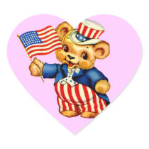 Vintage Patriotic Bear Sticker