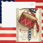 Vintage Patriotic Drum and Musical Notes postcards