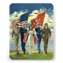 Vintage Patriotic, Military Personnel Personalised Invite