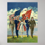 Vintage Patriotic, Military Personnel Poster