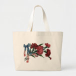 Vintage Patriotic Ribbon and Flowers Tote Bags