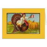 Vintage Patriotic Thanksgiving Greetings Greeting Card