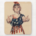Vintage Patriotic Woman Mousepads
