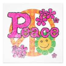 Vintage Peace T-shirts and Gifts Personalized Invitations