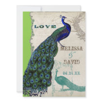 Vintage Peacock 5 - Formal Wedding Invitation