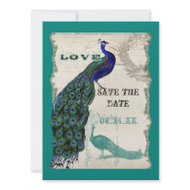 Vintage Peacock 5 - Save the Date
