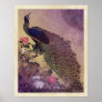 Vintage Peacock and Peonies Japanese Print