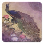 Vintage Peacock and Peonies Japanese Print Stickers