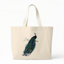 Vintage Peacock Tote Bags