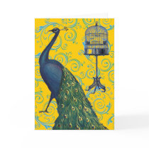Vintage Peacock & Cage Greeting Cards