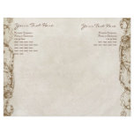 Vintage Peacock & Etching Wedding Program Interior flyers